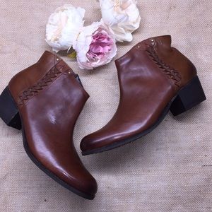Clarks Brown Leather Booties 11M